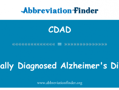 临床诊断为老年痴呆症英文定义是Clinically Diagnosed Alzheimer's Disease,首字母缩写定义是CDAD