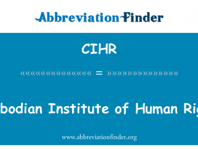 柬埔寨人权研究所英文定义是Cambodian Institute of Human Rights,首字母缩写定义是CIHR