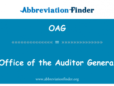 总审计长办公室英文定义是Office of the Auditor General,首字母缩写定义是OAG