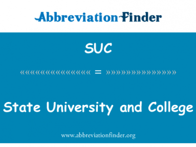 国立大学和学院英文定义是State University and College,首字母缩写定义是SUC