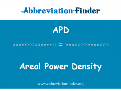 地域的功率密度英文定义是Areal Power Density,首字母缩写定义是APD