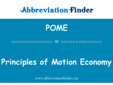 运动经济原则英文定义是Principles of Motion Economy,首字母缩写定义是POME