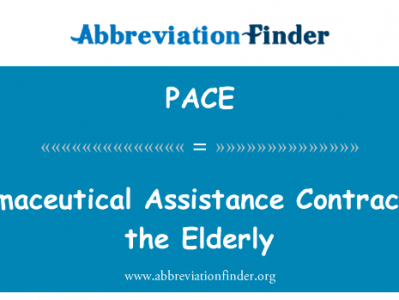 老人的医药援助合同英文定义是Pharmaceutical Assistance Contract for the Elderly,首字母缩写定义是PACE