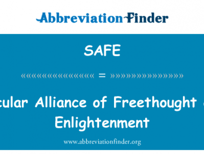 世俗联盟的自由思想及启示英文定义是Secular Alliance of Freethought and Enlightenment,首字母缩写定义是SAFE
