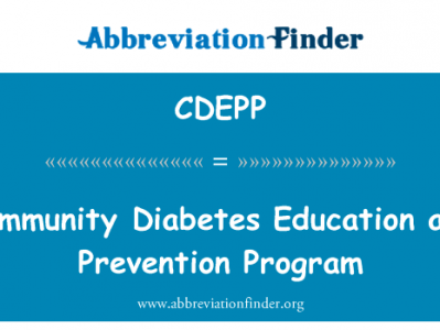 社区糖尿病教育与预防方案英文定义是Community Diabetes Education and Prevention Program,首字母缩写定义是CDEPP