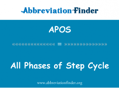 一步周期的所有阶段英文定义是All Phases of Step Cycle,首字母缩写定义是APOS