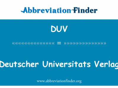 德国 Universitats 出版社英文定义是Deutscher Universitats Verlag,首字母缩写定义是DUV