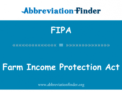 农场收入保护法 》英文定义是Farm Income Protection Act,首字母缩写定义是FIPA