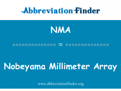 Nobeyama 毫米波阵列英文定义是Nobeyama Millimeter Array,首字母缩写定义是NMA