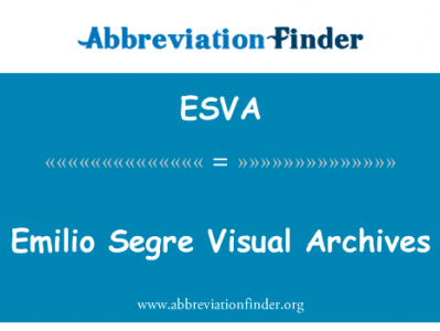 Emilio 格雷视觉档案英文定义是Emilio Segre Visual Archives,首字母缩写定义是ESVA