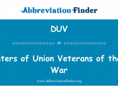 联盟老兵的内战的女儿英文定义是Daughters of Union Veterans of the Civil War,首字母缩写定义是DUV