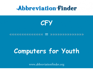 青年计算机英文定义是Computers for Youth,首字母缩写定义是CFY