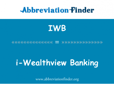 i Wealthview 银行英文定义是i-Wealthview Banking,首字母缩写定义是IWB