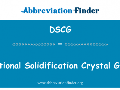 定向凝固晶体生长英文定义是Directional Solidification Crystal Growth,首字母缩写定义是DSCG
