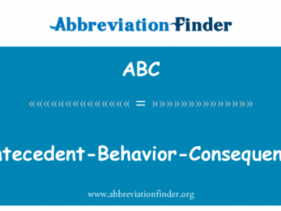 先行行为的后果英文定义是Antecedent-Behavior-Consequence,首字母缩写定义是ABC