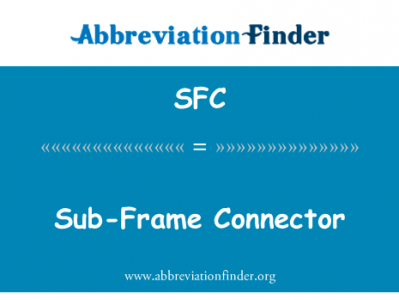副车架连接器英文定义是Sub-Frame Connector,首字母缩写定义是SFC