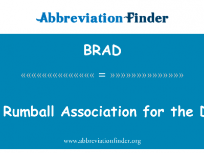 鲍勃 Rumball 聋人协会英文定义是Bob Rumball Association for the Deaf,首字母缩写定义是BRAD