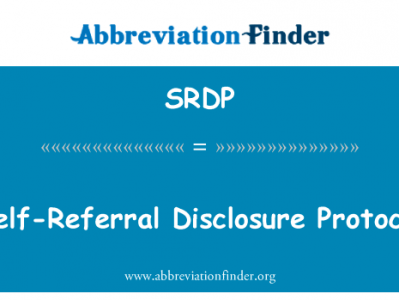 自我转介披露协议英文定义是Self-Referral Disclosure Protocol,首字母缩写定义是SRDP