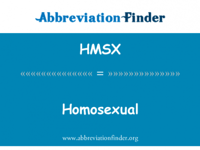 同性恋英文定义是Homosexual,首字母缩写定义是HMSX