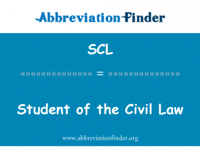 公务员法律系的学生英文定义是Student of the Civil Law,首字母缩写定义是SCL