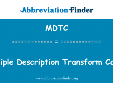 多描述变换编码英文定义是Multiple Description Transform Coding,首字母缩写定义是MDTC