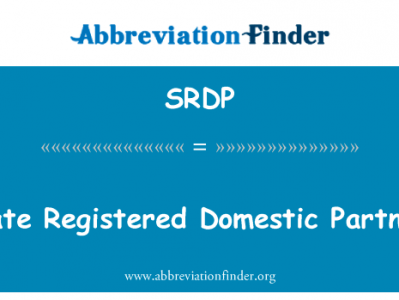 国家注册国内合作伙伴英文定义是State Registered Domestic Partners,首字母缩写定义是SRDP