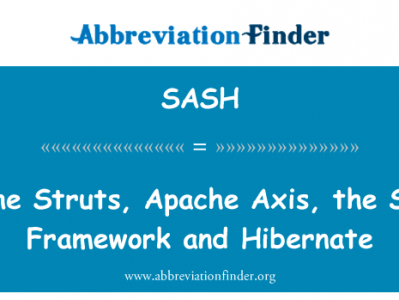 Apache Struts，Apache 轴，Spring 框架和休眠英文定义是Apache Struts, Apache Axis, the Spring Framework and Hibernate,首字母缩写定义是SASH