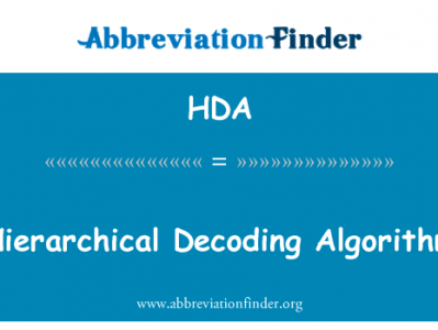 分层译码算法英文定义是Hierarchical Decoding Algorithm,首字母缩写定义是HDA