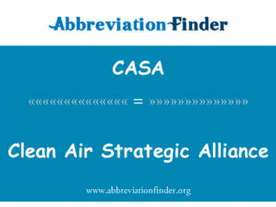 清洁空气战略联盟英文定义是Clean Air Strategic Alliance,首字母缩写定义是CASA