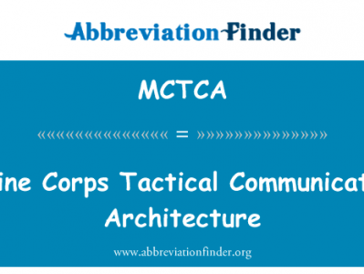 海军陆战队战术通信体系结构英文定义是Marine Corps Tactical Communications Architecture,首字母缩写定义是MCTCA
