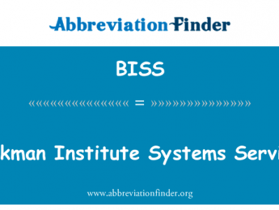 贝克曼研究所系统服务英文定义是Beckman Institute Systems Services,首字母缩写定义是BISS