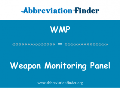 监测小组的武器英文定义是Weapon Monitoring Panel,首字母缩写定义是WMP