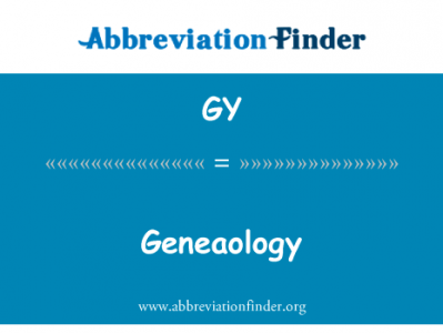家谱英文定义是Geneaology,首字母缩写定义是GY