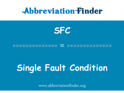 单一故障条件英文定义是Single Fault Condition,首字母缩写定义是SFC