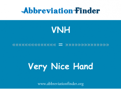 漂亮的手英文定义是Very Nice Hand,首字母缩写定义是VNH
