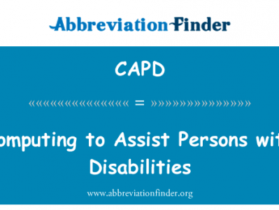 计算以协助残疾人士英文定义是Computing to Assist Persons with Disabilities,首字母缩写定义是CAPD