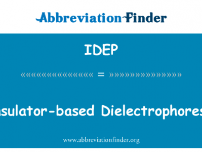 基于绝缘体的介电英文定义是Insulator-based Dielectrophoresis,首字母缩写定义是IDEP