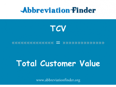 顾客总价值英文定义是Total Customer Value,首字母缩写定义是TCV