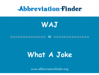 开什么玩笑英文定义是What A Joke,首字母缩写定义是WAJ