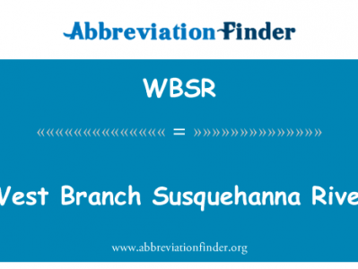 西部科萨斯奎哈纳河英文定义是West Branch Susquehanna River,首字母缩写定义是WBSR