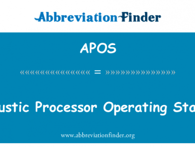 声学处理器操作站英文定义是Acoustic Processor Operating Station,首字母缩写定义是APOS