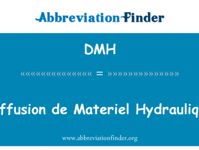 扩散德物资 Hydraulique英文定义是Diffusion de Materiel Hydraulique,首字母缩写定义是DMH