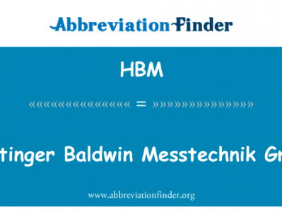 霍廷格鲍德温海德汉公司英文定义是Hottinger Baldwin Messtechnik GmbH,首字母缩写定义是HBM