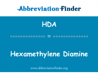 己二胺英文定义是Hexamethylene Diamine,首字母缩写定义是HDA