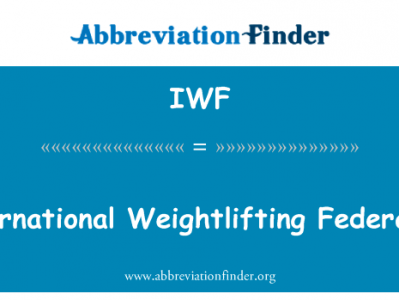 国际举重联合会英文定义是International Weightlifting Federation,首字母缩写定义是IWF