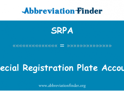 特别登记板帐户英文定义是Special Registration Plate Account,首字母缩写定义是SRPA