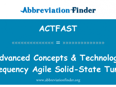 先进的理念 & 技术频率敏捷固态调谐器英文定义是Advanced Concepts & Technology Frequency Agile Solid-State Tuner,首字母缩写定义是ACTFAST