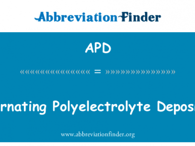 聚电解质交替沉积英文定义是Alternating Polyelectrolyte Deposition,首字母缩写定义是APD