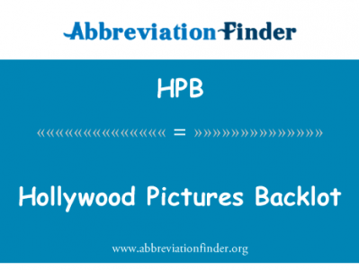 好莱坞影片外景英文定义是Hollywood Pictures Backlot,首字母缩写定义是HPB