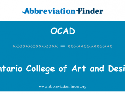 安大略省的艺术与设计学院英文定义是Ontario College of Art and Design,首字母缩写定义是OCAD